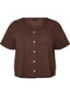 Strukturierte Bluse aus Baumwolle mit Knopfleiste, Braun, Packshot image number 0