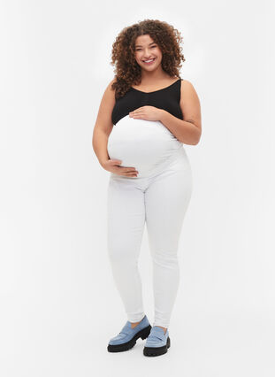 Schwangerschafts-Jeggings aus Baumwolle, White, Model image number 0