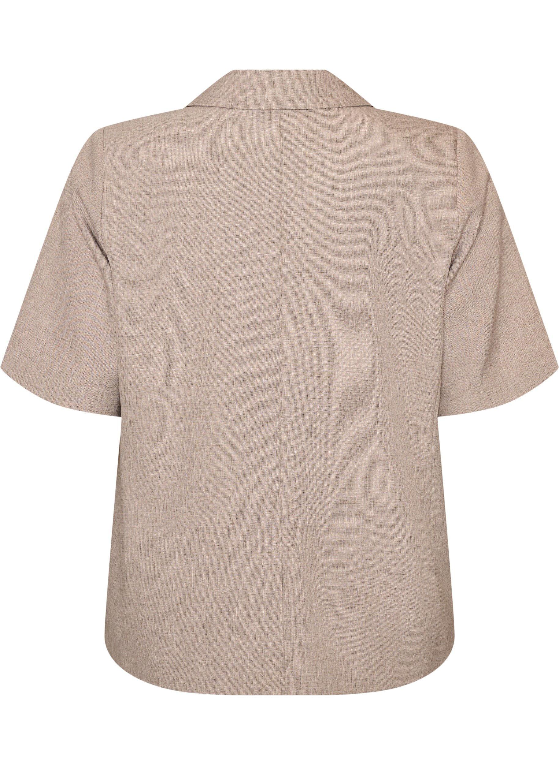 ZizziBlazer mit kurzen &Auml;rmeln und Revers, Braun, Packshot image number 1