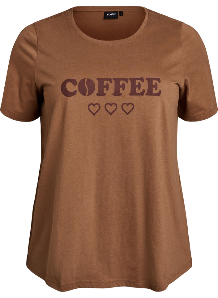 T-Shirt mit Print, Braun, Packshot image number 0