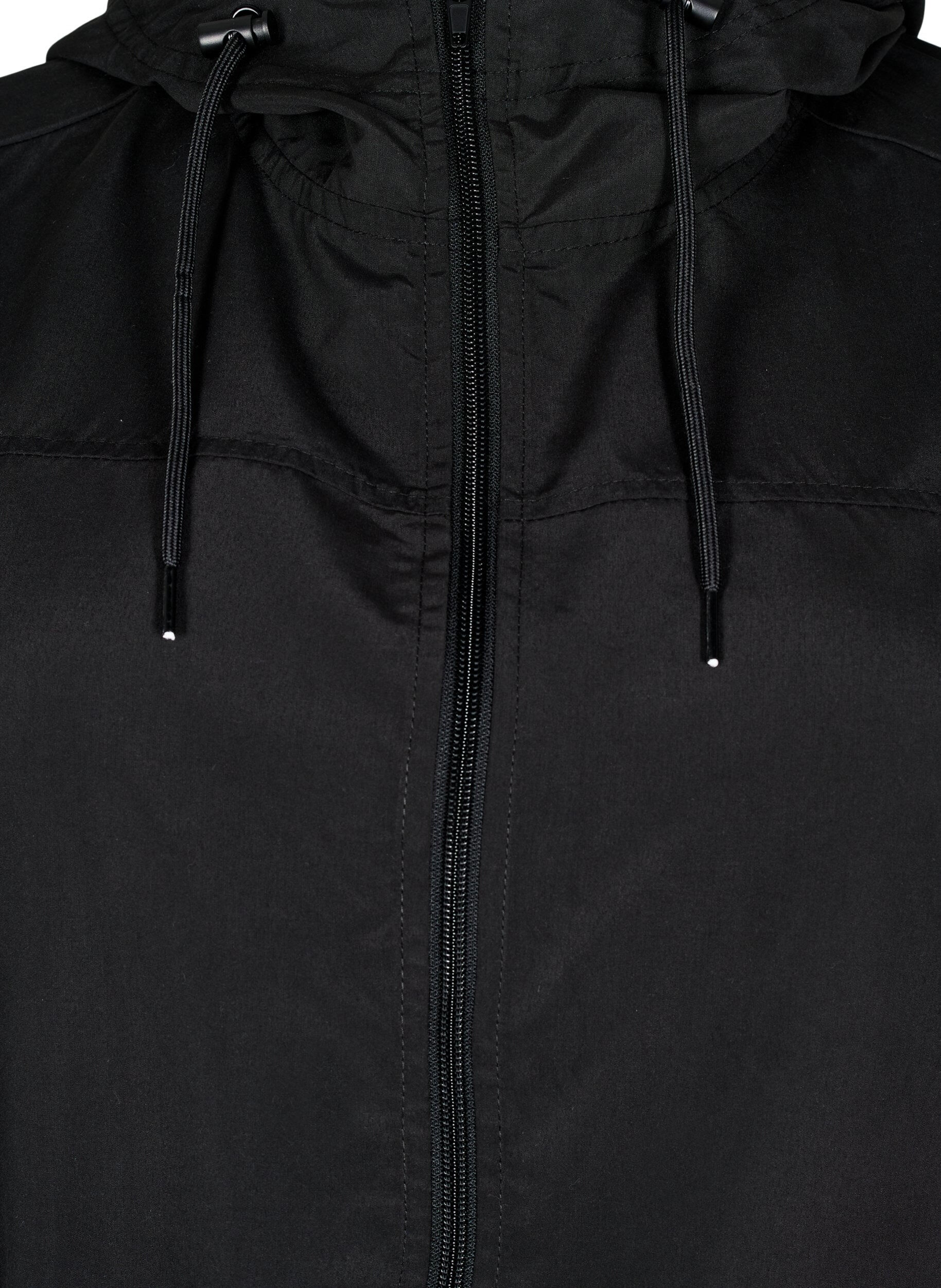 Zizzi FLASH - Leichter Parka mit Kapuze, Schwarz, Packshot image number 2