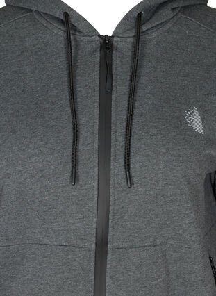 Sweat Cardigan mit Reißverschluss und Kapuze, Dark Grey Melange, Packshot image number 2