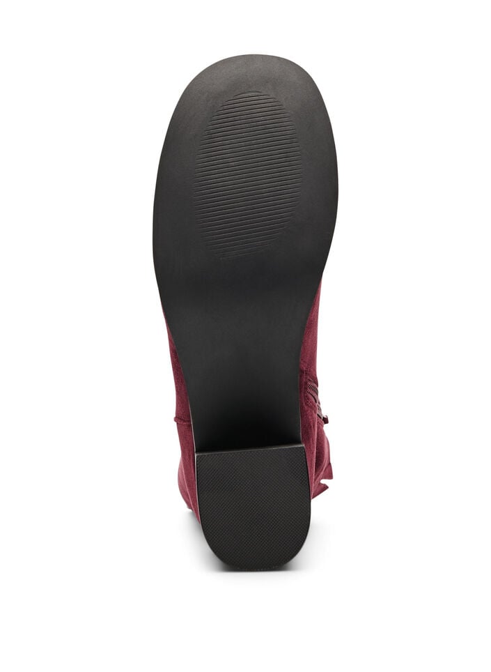 Extra-Weite - Knöchelstiefel aus Wildlederimitat mit runder Spitze, Rot, Packshot image number 3