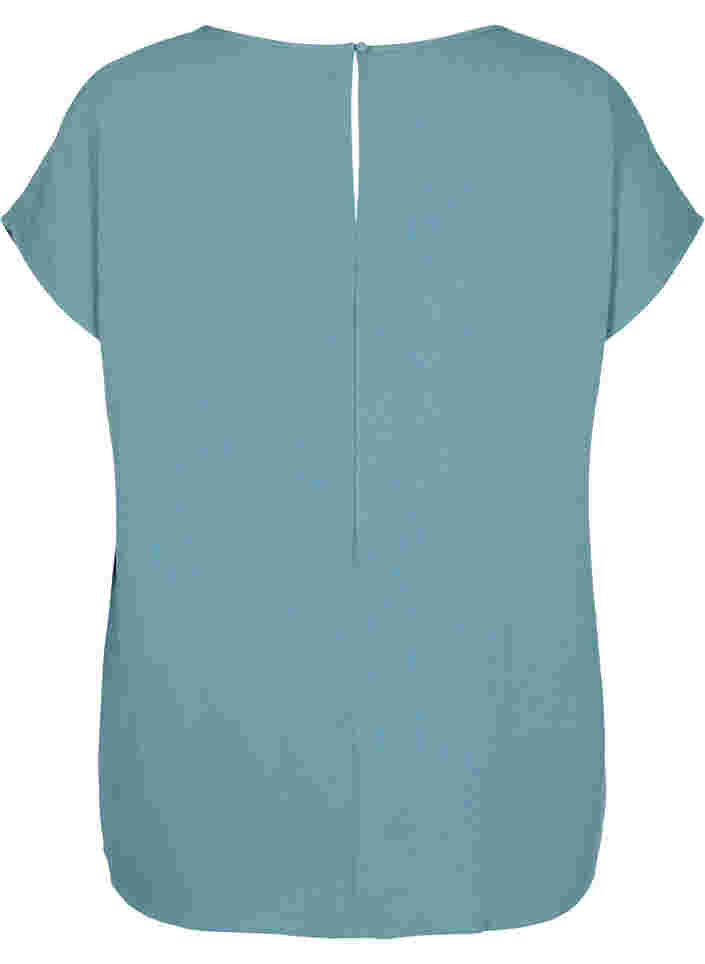 Kurzarm Bluse aus Viskose mit Rundhals, Trooper, Packshot image number 1