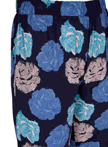 Schlafanzughose aus Baumwolle mit Blumenprint, Blue Flower, Packshot image number 2