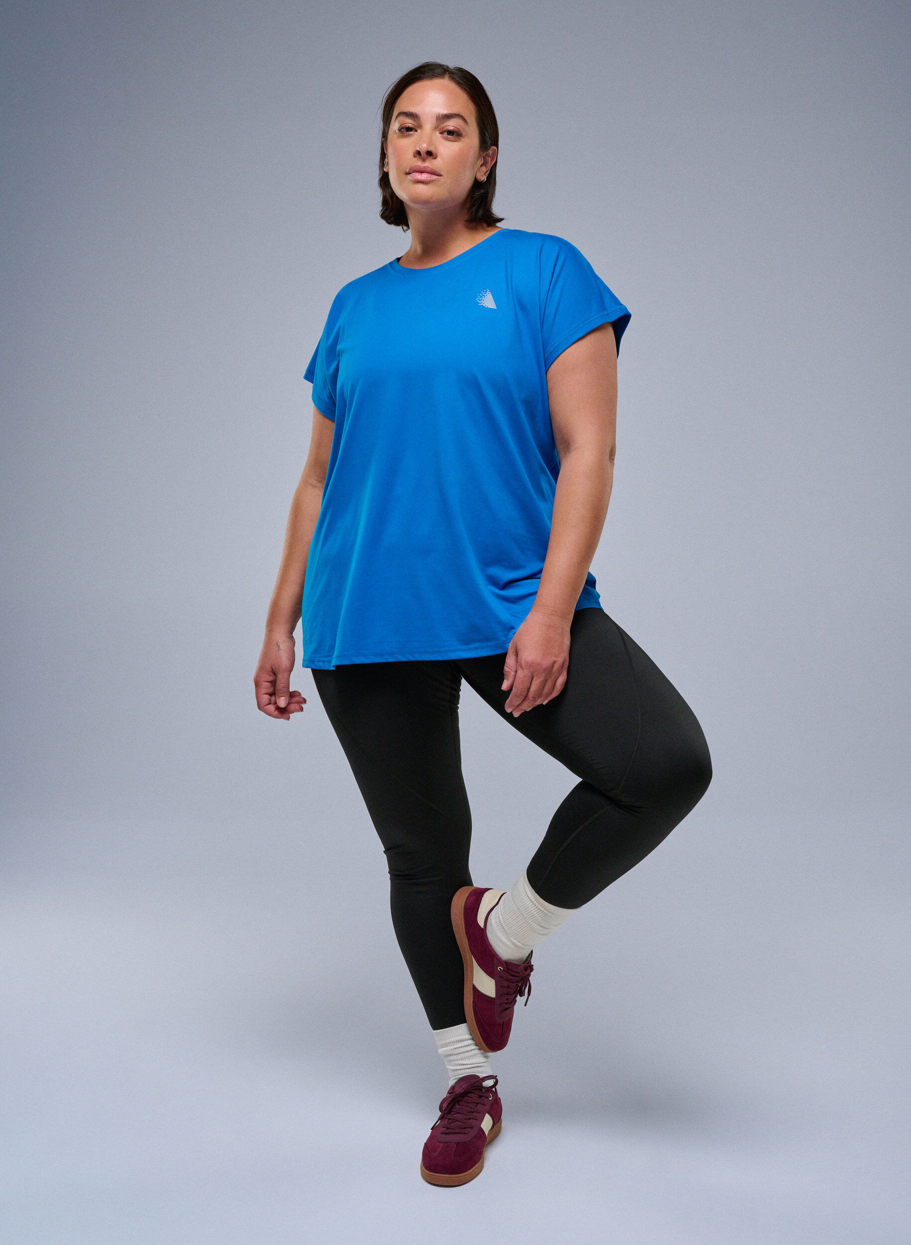 ZizziEinfarbiges Trainings-T-Shirt, Blau, Image image number 0