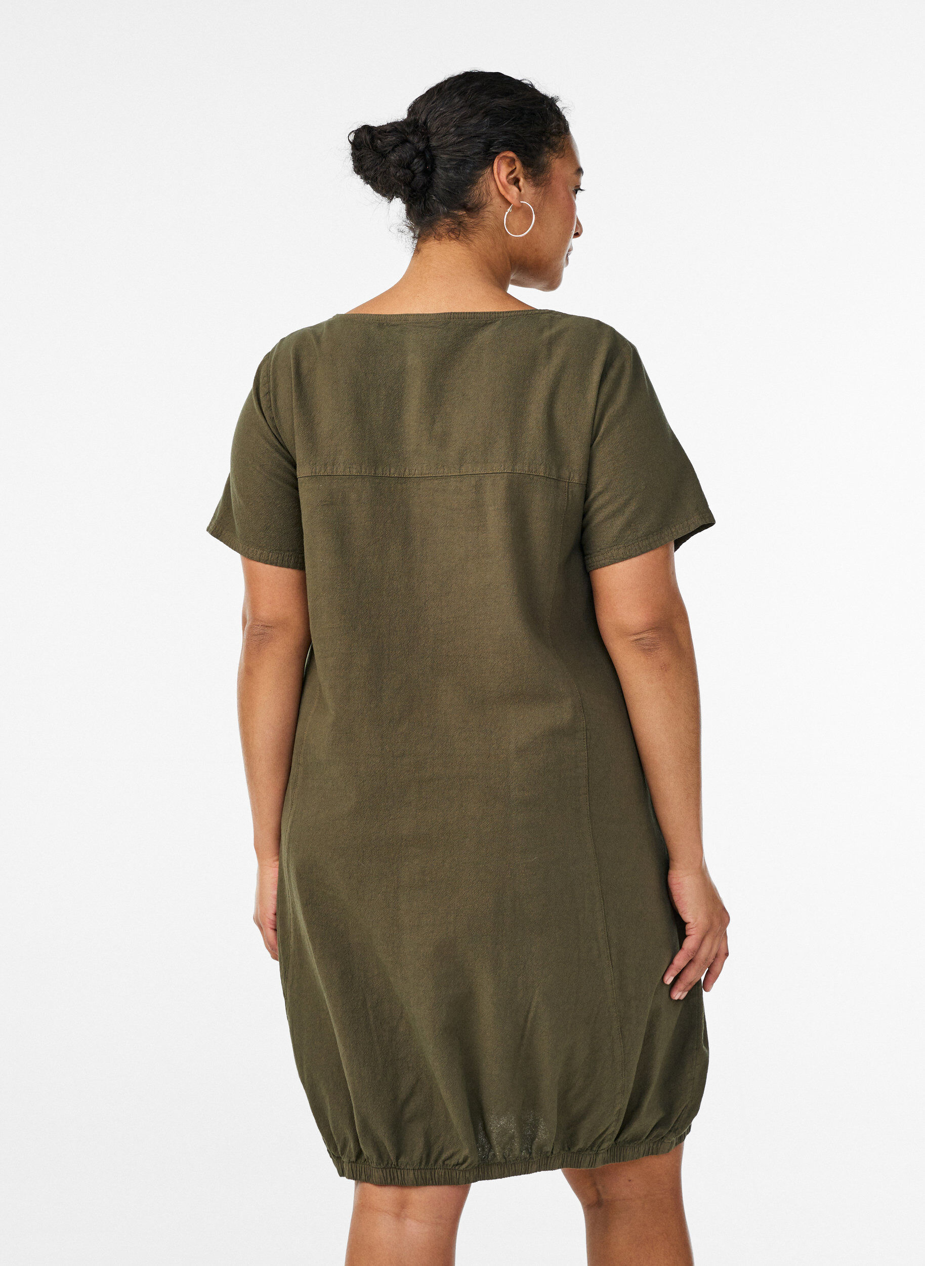 ZizziKurzarm Kleid aus Baumwolle, Gr&uuml;n, Model image number 2