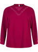 Bluse mit Spitzendetail, Red Plum, Packshot image number 0