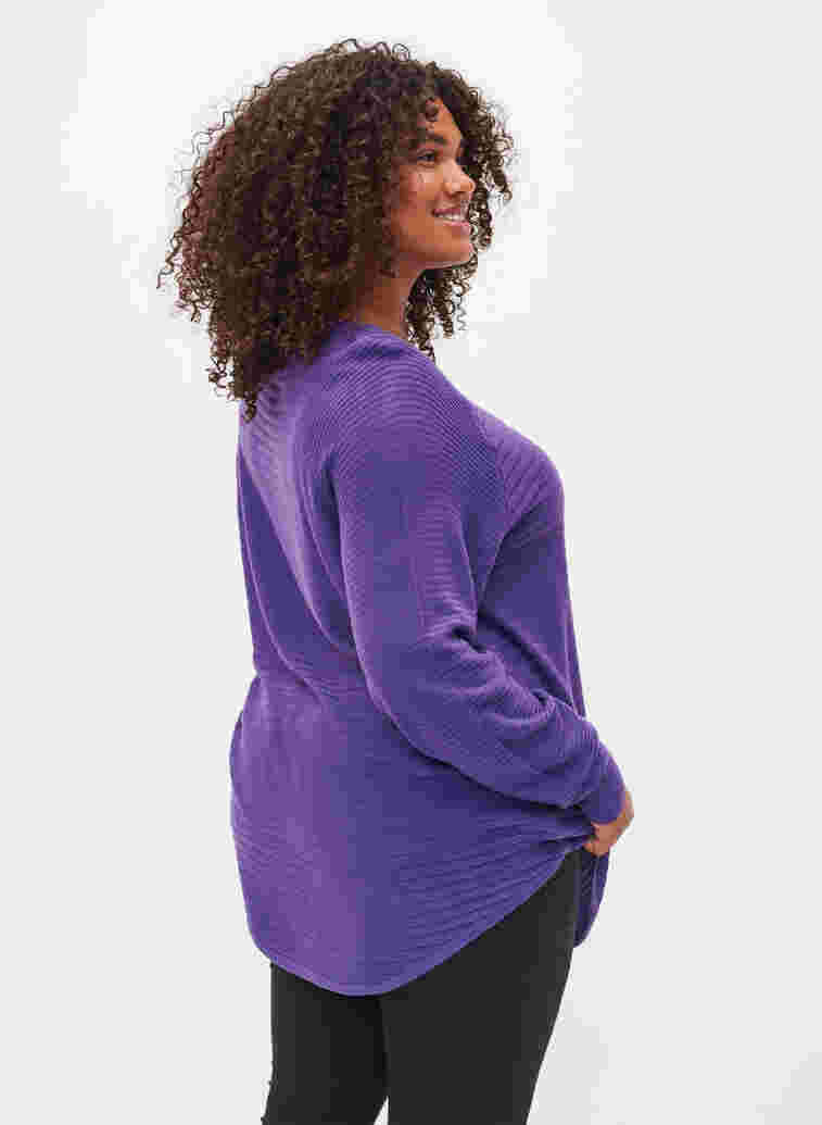 Strickbluse mit Rundhalsausschnitt, Ultra Violet, Model image number 1