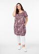 Kurz&auml;rmliges Baumwollkleid mit Aufdruck, Schwarz, Model image number 1