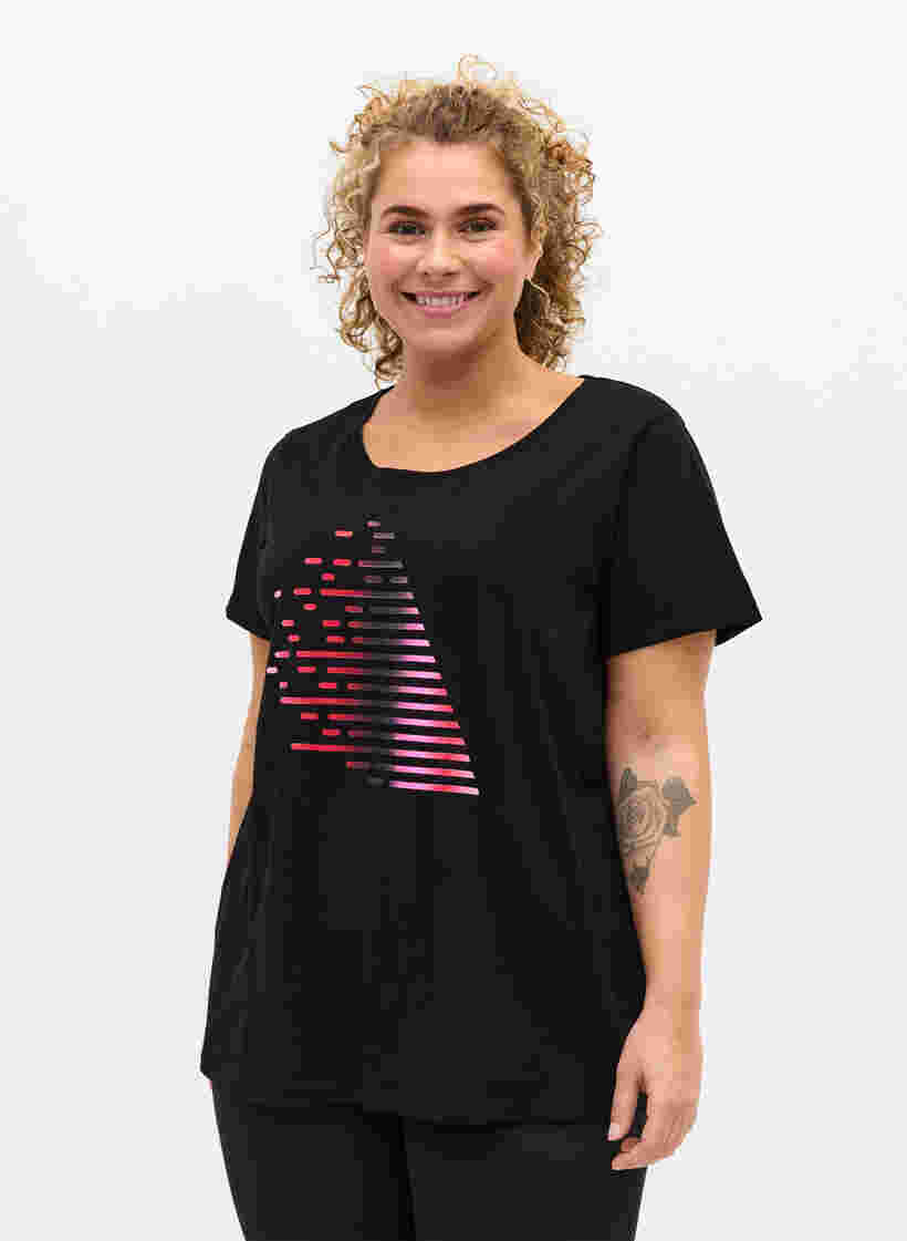 Trainings-T-Shirt mit Print, Black Gradiant, Model image number 0