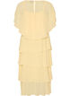 Maxikleid mit R&uuml;schen-Volants und abnehmbarem Cape, Gelb, Packshot image number 1