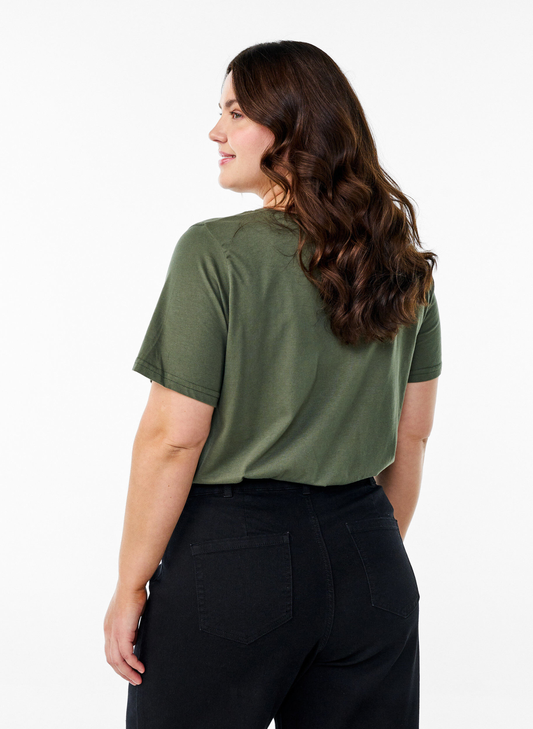 Zizzi FLASH - T-Shirt mit Print, Gr&uuml;n, Model image number 2