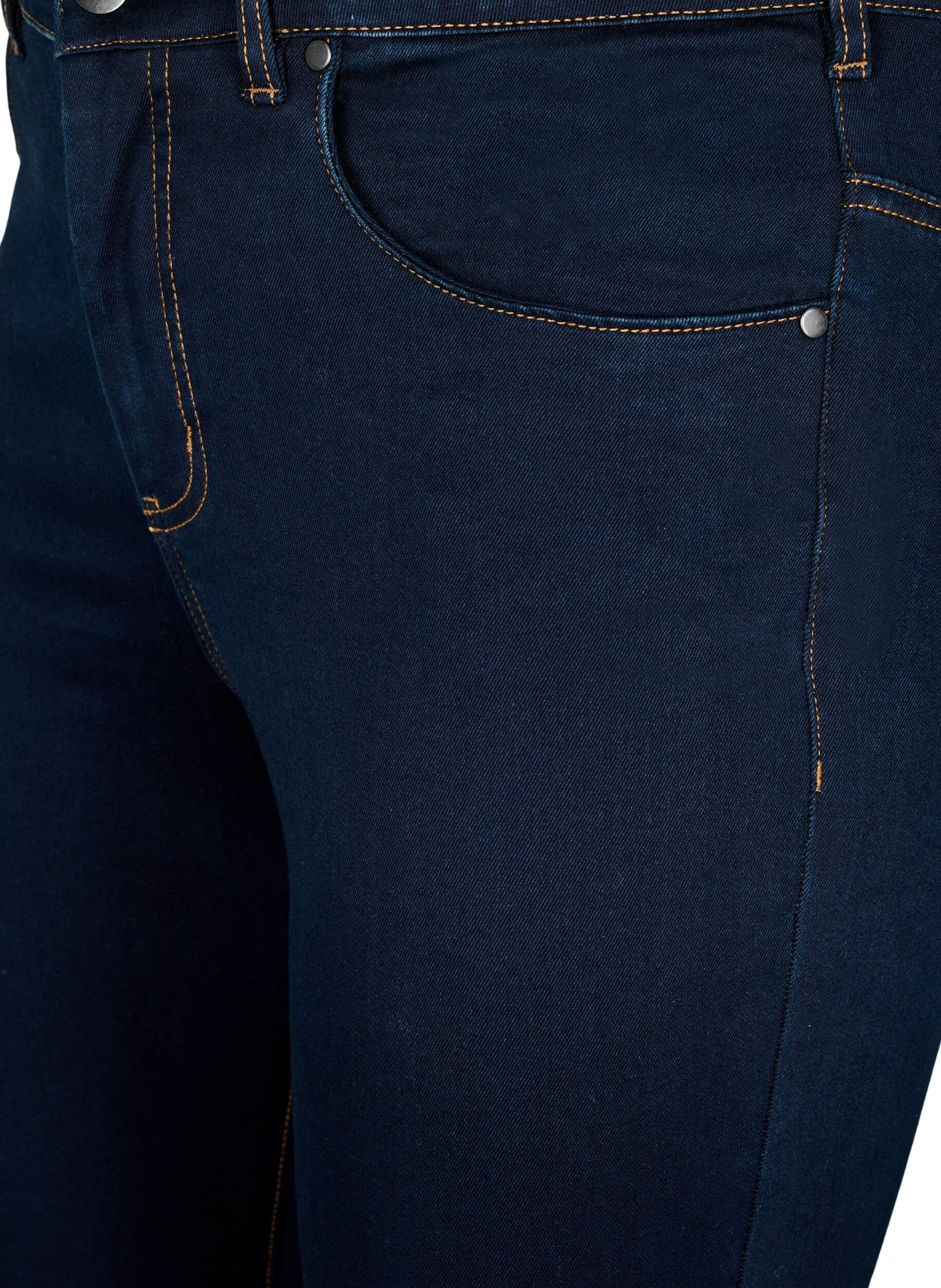 Zizzi Super Slim Amy Jeans mit hoher Taille, Unwashed, Packshot image number 2