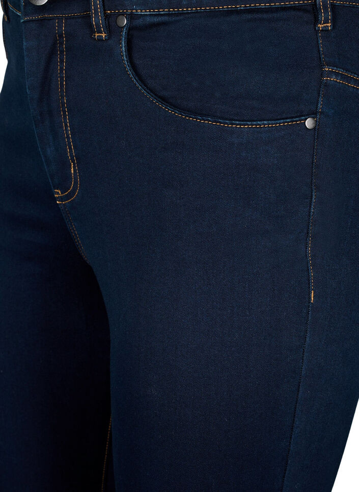 Super Slim Amy Jeans mit hoher Taille, Unwashed, Packshot image number 2