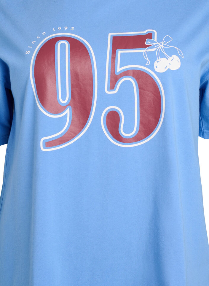 Sportliches T-Shirt aus Bio-Baumwolle, Blau, Packshot image number 2