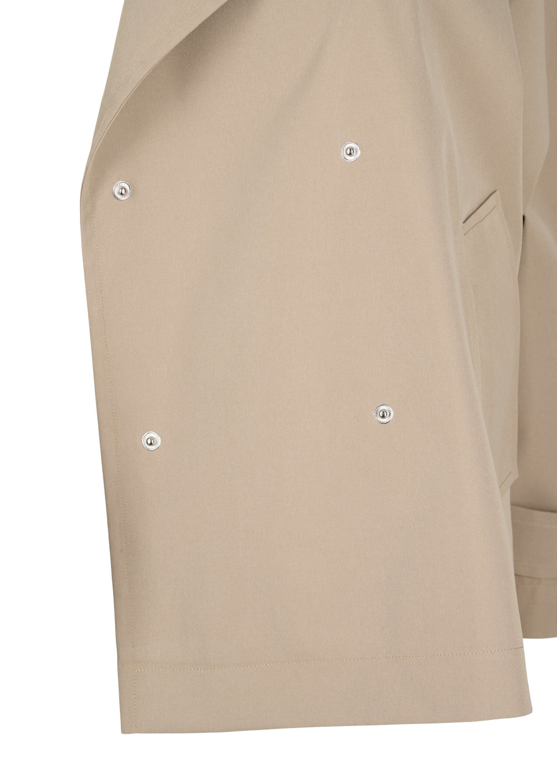 Zizzi Kurzer Trenchcoat mit Druckknopfverschluss, Coriander, Packshot image number 4