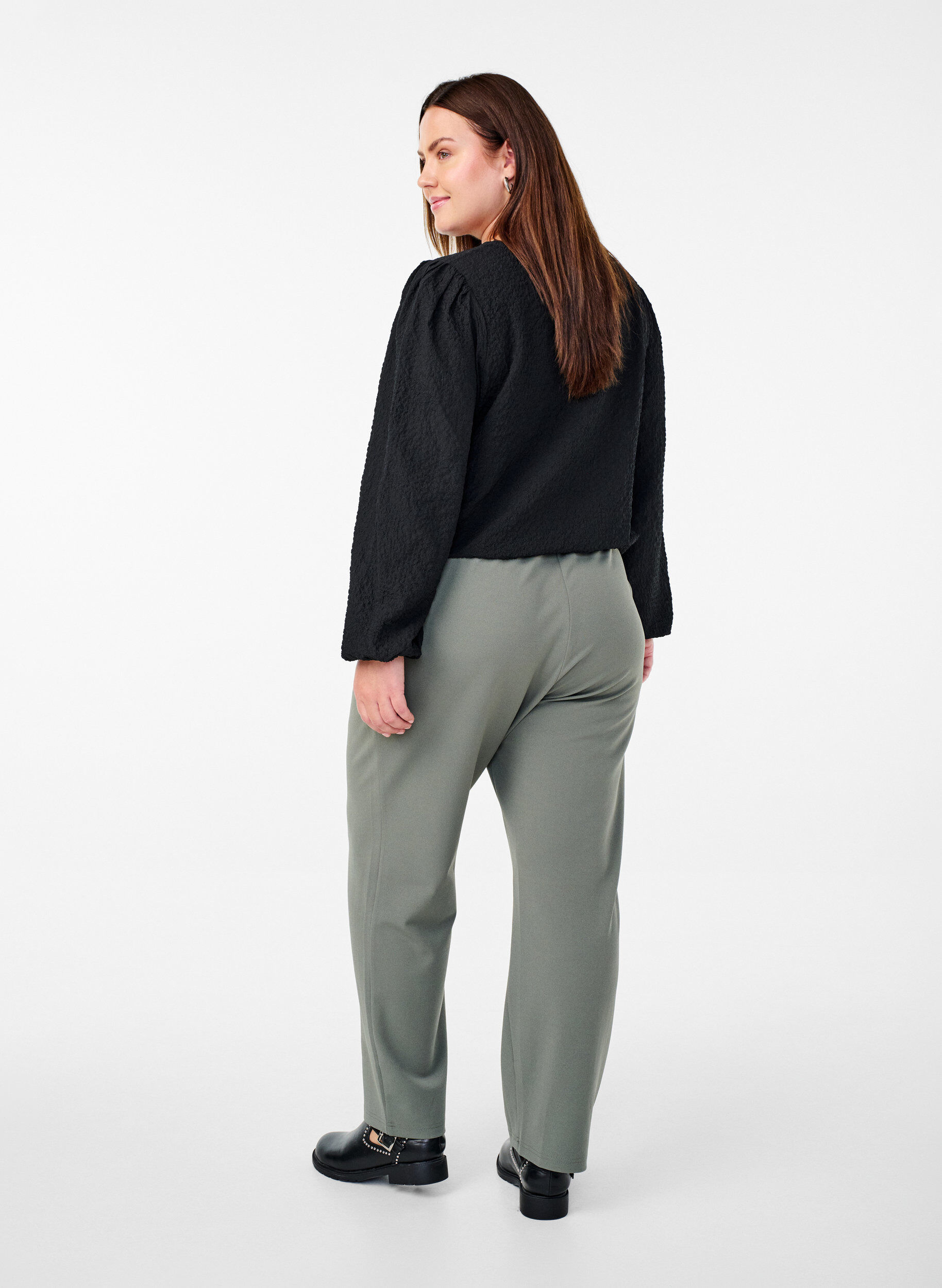 ZizziHose mit gerader Passform, Grau, Model image number 1