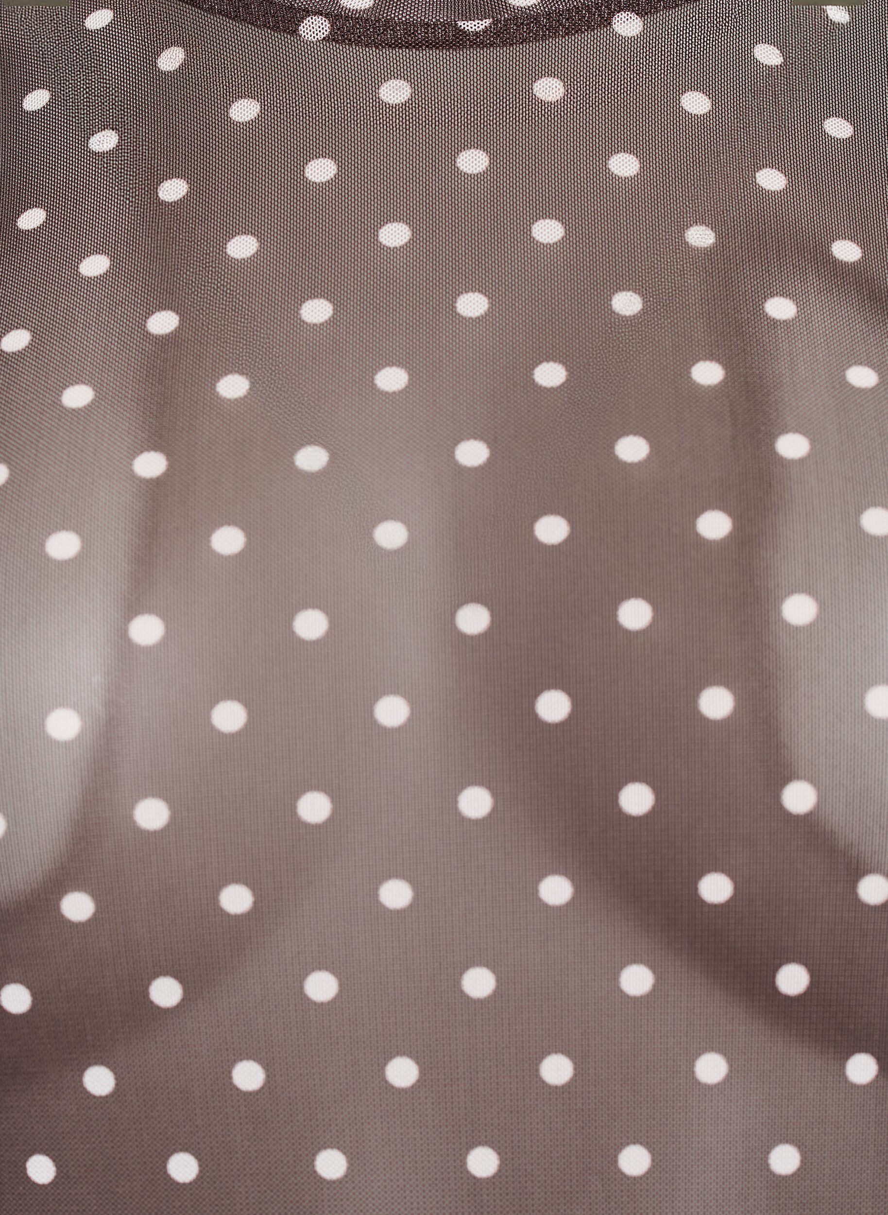Zizzi Bluse aus Mesh mit Punkten, Braun, Packshot image number 2