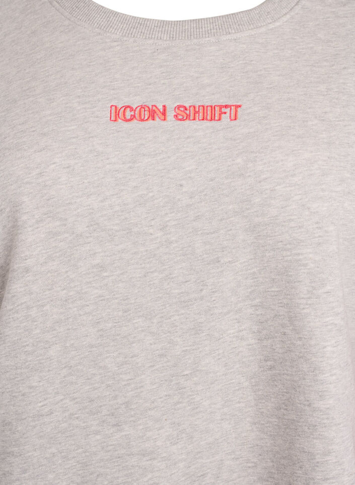 Lockeres Sweatshirt mit Kontrastdetails an den &Auml;rmeln, Grau, Packshot image number 2