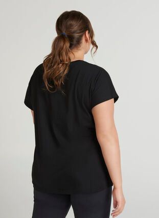 T-Shirt mit Print, Black, Model image number 1