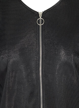 Kurze Jacke mit Glitzer und Reißverschluss, Black, Packshot image number 2