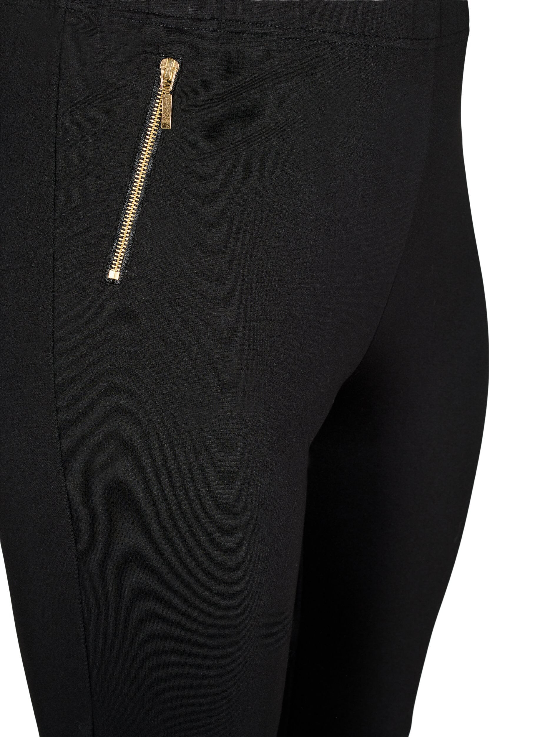 Zizzi Leggings aus Viskose mit Knopfdetails, Schwarz, Packshot image number 2