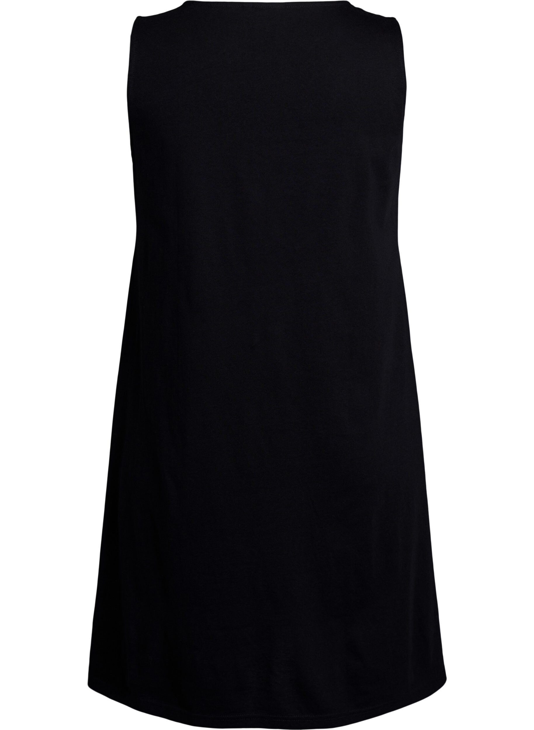 Zizzi &Auml;rmelloses Kleid in A-Linie, Schwarz, Packshot image number 1