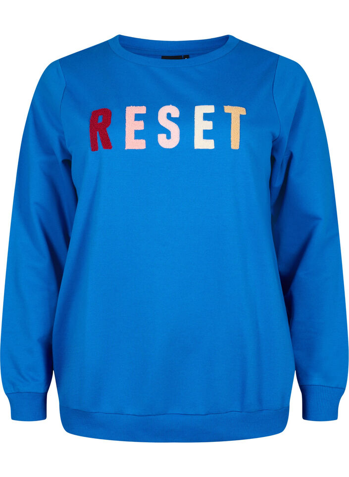Sweatshirt mit Text, Victoria b. W. Reset, Packshot image number 0
