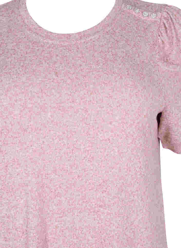 Bluse mit kurzen Puffärmeln, Dusty Rose Mel., Packshot image number 2