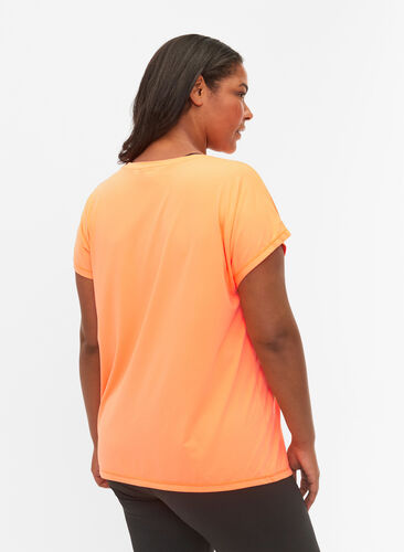 Kurzarm Trainingsshirt, Neon Orange, Model image number 1