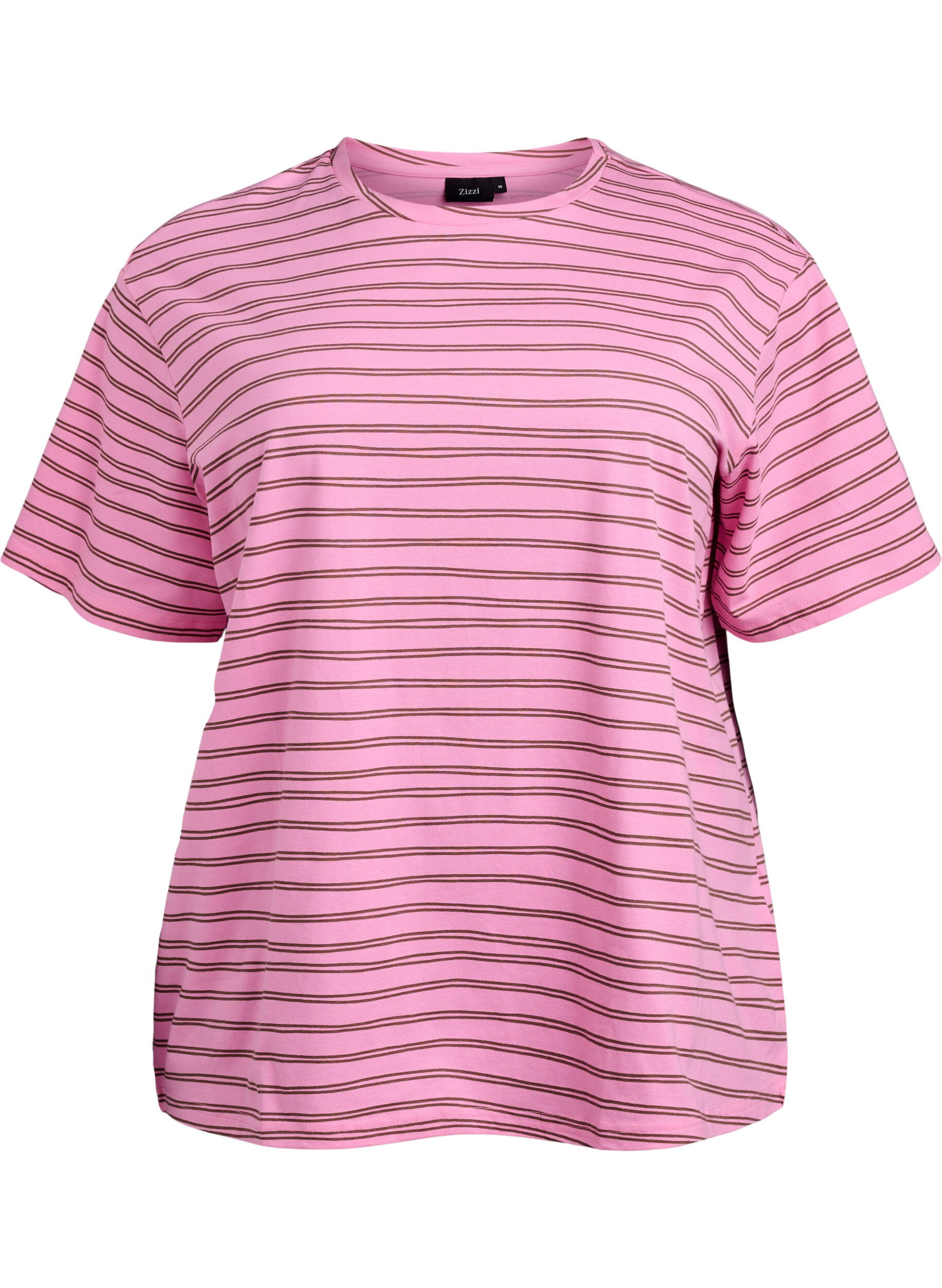 Zizzi Gestreiftes T-Shirt, Pink, Packshot image number 0