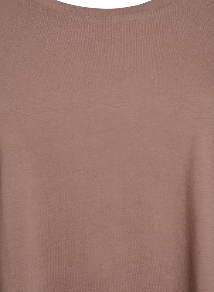 Basic Bluse aus Jersey mit langen Ärmeln, Braun, Packshot image number 2