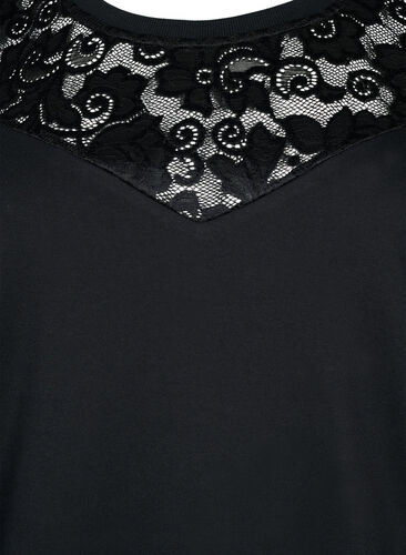 Sweatshirt mit Spitze, Black, Packshot image number 2