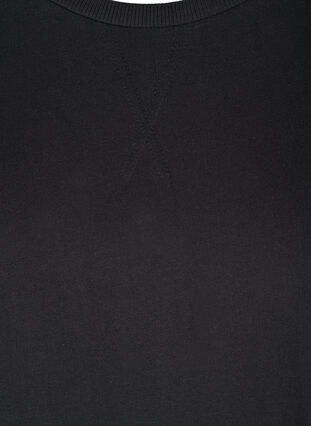 Einfarbige Baumwolltunika mit 2/4-Ärmeln, Black, Packshot image number 2
