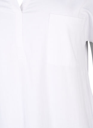 T-Shirt mit V-Ausschnitt und Brusttasche, Bright White, Packshot image number 2