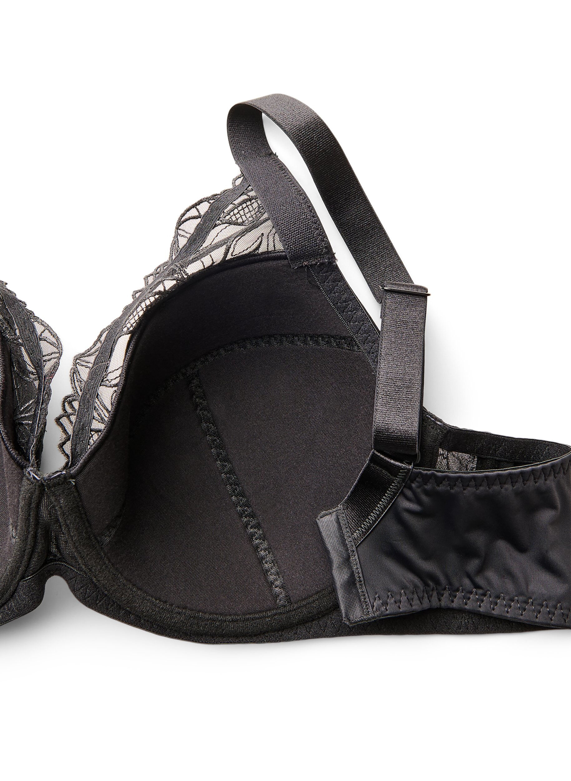 ZizziGepolsterter Spitzen-BH mit B&uuml;gel, Schwarz, Packshot image number 3