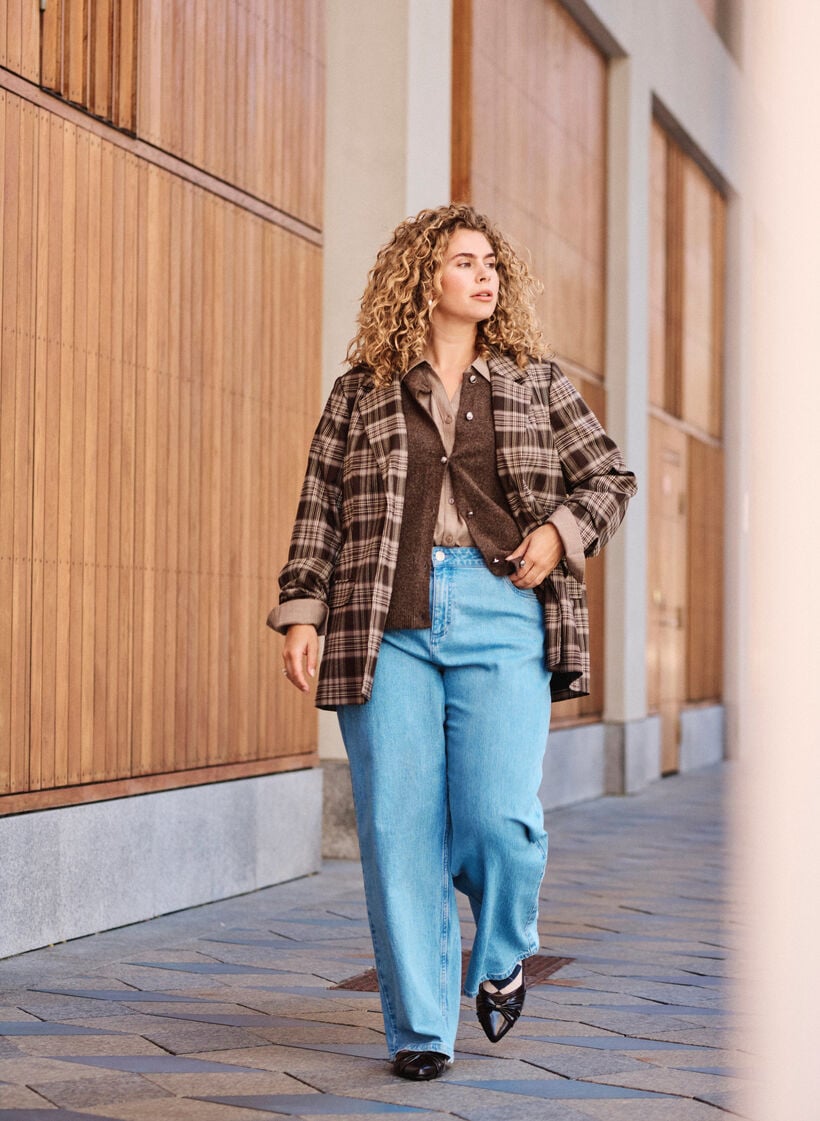 Wide-Leg-Jeans mit hoher Taille, Blau, Image image number 0