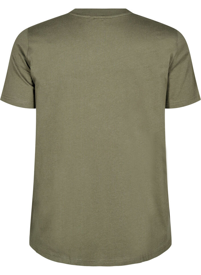 Basic-T-Shirt aus Baumwolle mit Rundhalsausschnitt, Gr&uuml;n, Packshot image number 1