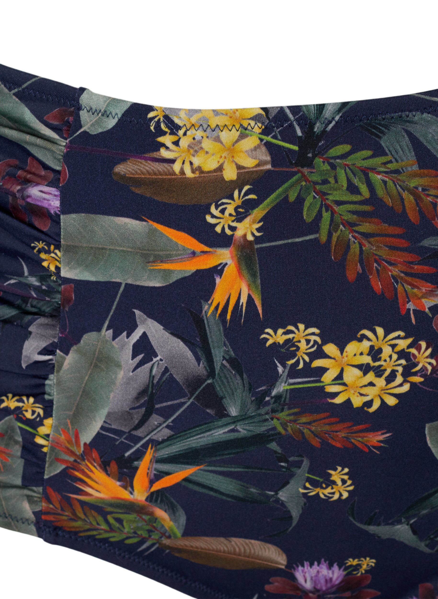 Zizzi Hochtaillierte Bikini-Hose mit Blumenprint, Night Sky Flower, Packshot image number 2