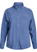 Top aus Fleece mit Rei&szlig;verschluss und hohem Kragen, Blau, Packshot image number 0
