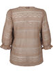 Bluse mit Lochmuster und 3/4-Ärmeln, Braun, Packshot image number 1