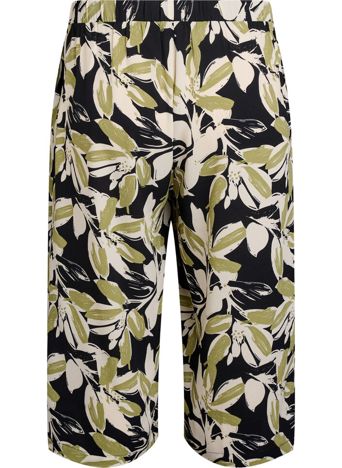Culotte-Hose mit Print, Schwarz, Packshot image number 1