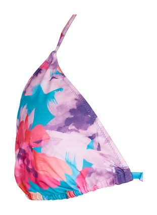 Triangel-Bikinioberteil mit Print, Pink Flower, Packshot image number 2