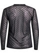 Bluse aus Mesh mit Punkten, Schwarz, Packshot image number 1
