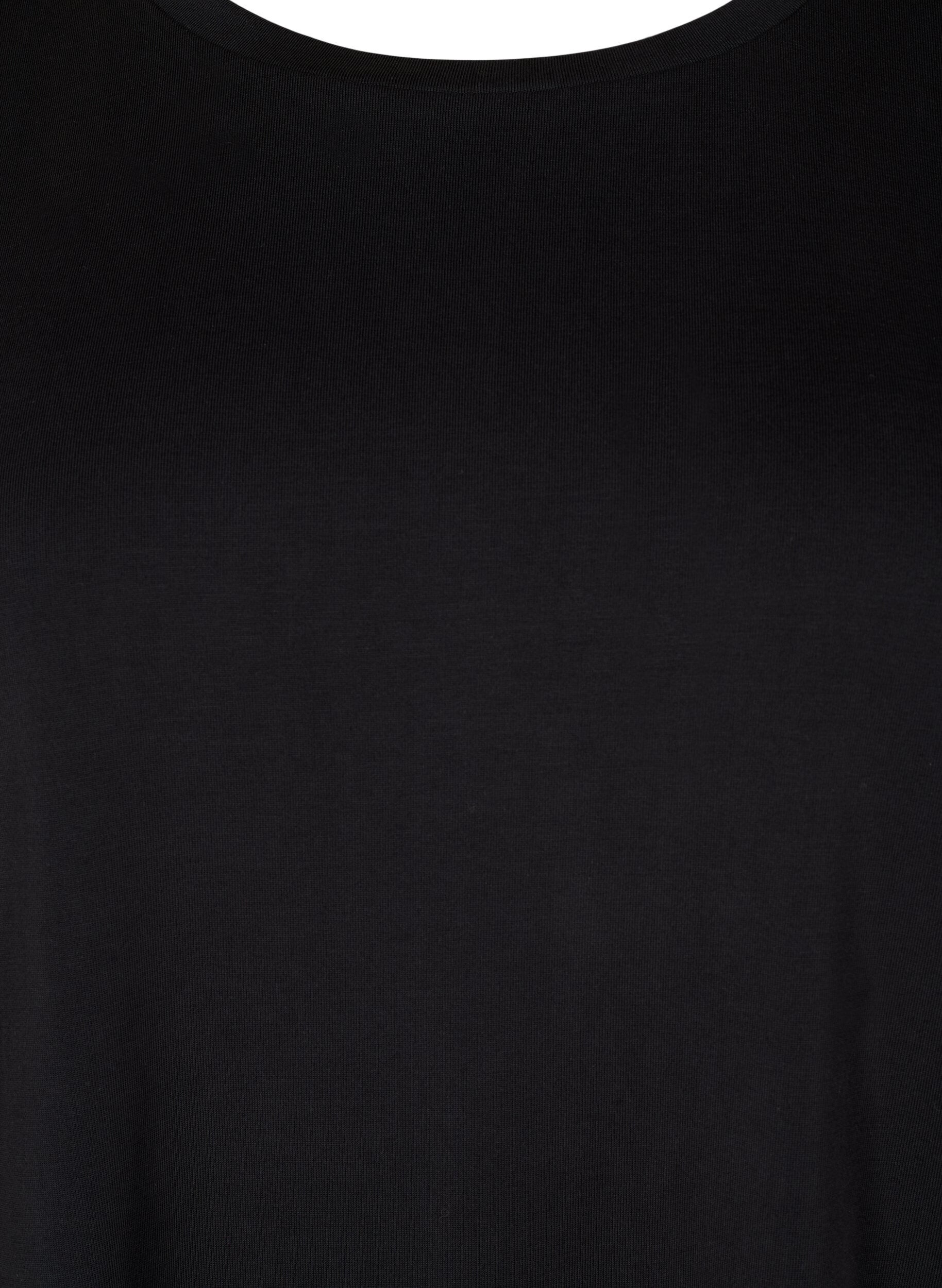 Zizzi T-Shirt aus TENCEL&trade; Modal mit Rundhalsausschnitt, Schwarz, Packshot image number 2