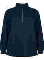 Gestepptes Sweatshirt mit Reißverschluss, Navy Blazer, Packshot