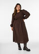 Midikleid aus Viskose mit Smock, Braun, Model image number 0