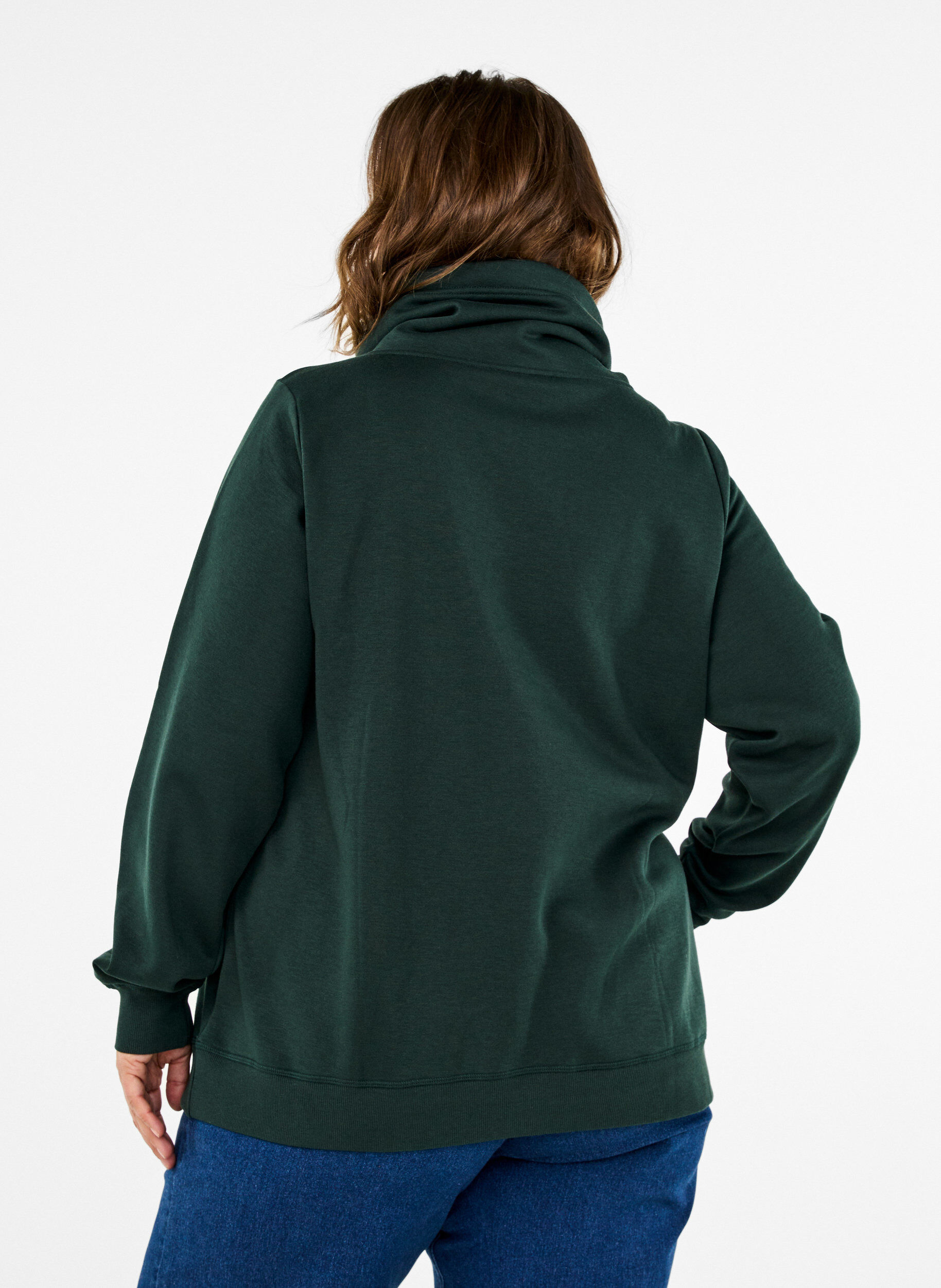 Zizzi FLASH - Sweatshirt mit Stehkragen, Scarab, Model image number 1