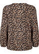 Bluse mit langen &Auml;rmeln und Leopardenmuster, Braun, Packshot image number 1
